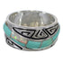 Authentic Sterling Silver Southwest Turquoise Opal Water Wave Ring Size 6-1/4 QX82261